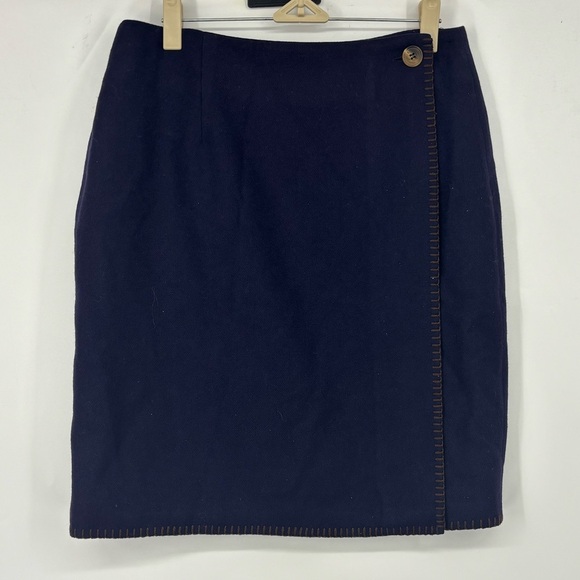Brooks Brothers Dresses & Skirts - NWOT Brooks Brothers 100% Wool Wrap Skirt Navy Blue 12